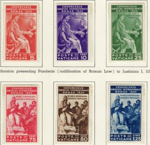 1935 Vatican Intl. Juridical Congress, Rome MLMH complete set of 6 Sc# 41 / 46