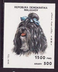 Madagascar Malagasy-Sc#1003H-unused NH sheet-Animals-Dogs-Shih Tzu-1991-