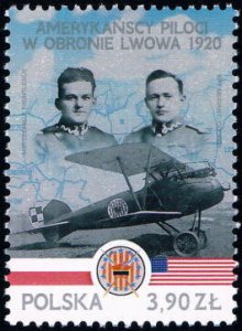 Poland 2023 MNH Stamps Aviation Airplane American Pilots in Polish Russian War