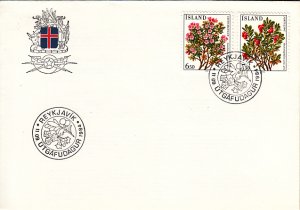 Iceland 1984 FDC Sc #593-594 Flowers