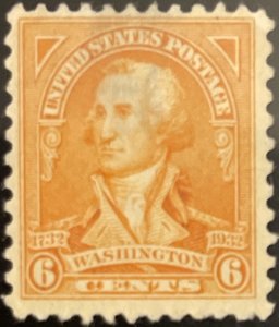 Scott #711 1932 6¢ Washington Bicentennial unused no gum