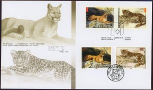 China ROC #3458-3459 Canada #2122-2123 Wild Cats Joint Issue FDC 2005 First Day