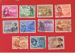 Norway #279-289  VF used  Post Office  Free S/H