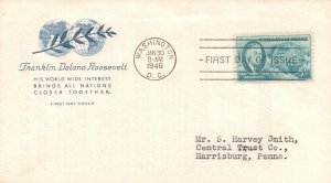 1946 FDC - Franklin Delano Roosevelt - Better Cachet - F25709