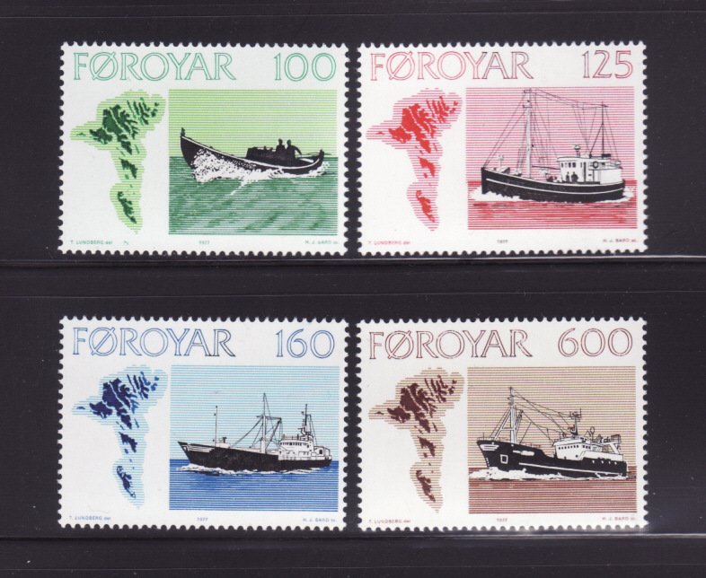 Faroe Islands 24-27 Set MNH Ships, Boats (B)