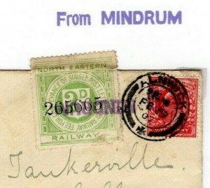 GB KEVII Cover NER Railway Letter Stamp *From Mindrum*Station 1907 Alnwick EP579