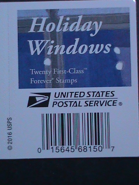 ​UNITED STATES- HOLIDAY WINDOWS-CHRISTMAS MNH BOOKLET OF 20 FOREVER STAMPS VF