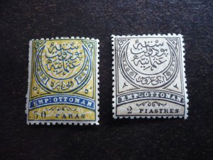 Stamps - Turkey - Scott# 55-56 - Mint Hinged Part Set of 2 Stamps