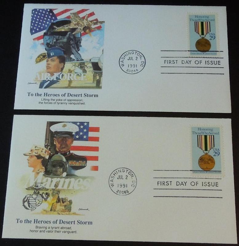 2551 FDC Desert Shield/Storm U/A Fleetwood set of 5