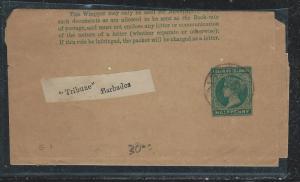 LEEWARD ISLANDS (P2712B) QV 1/2D PS WRAPPER 1899 ANTIGUA TO BARBADOS