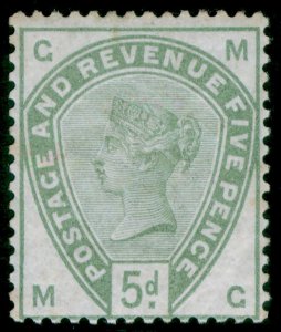 GB QV SG193, 5d dull green, M MINT. Cat £580. MG