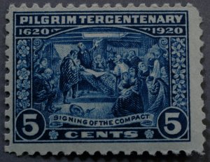 United States #550 5 Cent Pilgrim Tercentenary MNH