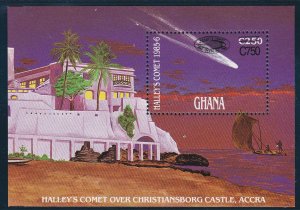 Ghana # 1128a-1130a, 1131a, Halley's Comet  with Comet Logo, NH, 1/2 Cat.