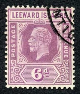 Leeward Is SG72 6d Dull and Bright purple Die 2 Wmk Script Cat 50 pounds