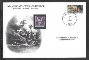 Just Fun Cover #2559I 50th Anniversary of Attack Pearl Harbor DEC/7/1991 (my79)