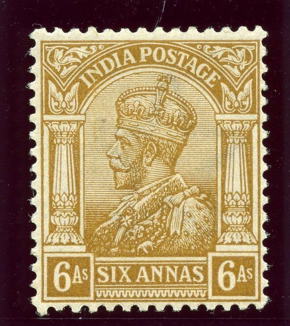 India 1911 KGV 6a brown-ochre superb MNH. SG 178.