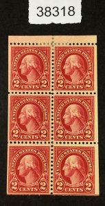 MOMEN: US STAMPS   #554c MINT OG H BOOKLET  LOT #38318