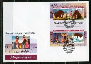 MOZAMBIQUE  2019   PRE- HISTORIC MAN SHEET FIRST  DAY COVER