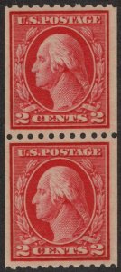 US #442 SCV $125.00 XF mint never hinged, Pair, post office fresh, well cente...