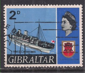 Gibraltar 1967 QE2 2d HMS Carmania used SG 202 ( K1455 )