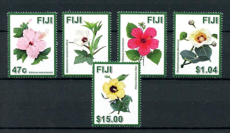 Fiji 2016 MNH Hibiscus Flowers 5v Set Flora Nature Stamps 