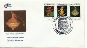 COSTA RICA 1989 FLOWERS FLORA 6 VALUES O 2 FIRST DAY COVERS SPECIAL POSTMARK