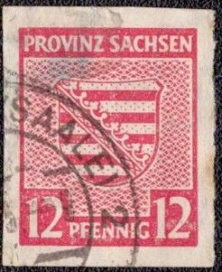 Germany DDR Russian Occupation Saxony 1945 -  13N7a Used Watermark X