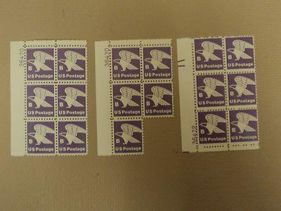 USPS Scott 1818 18c B US Postage Purple Eagle Lot of 3 Pl...