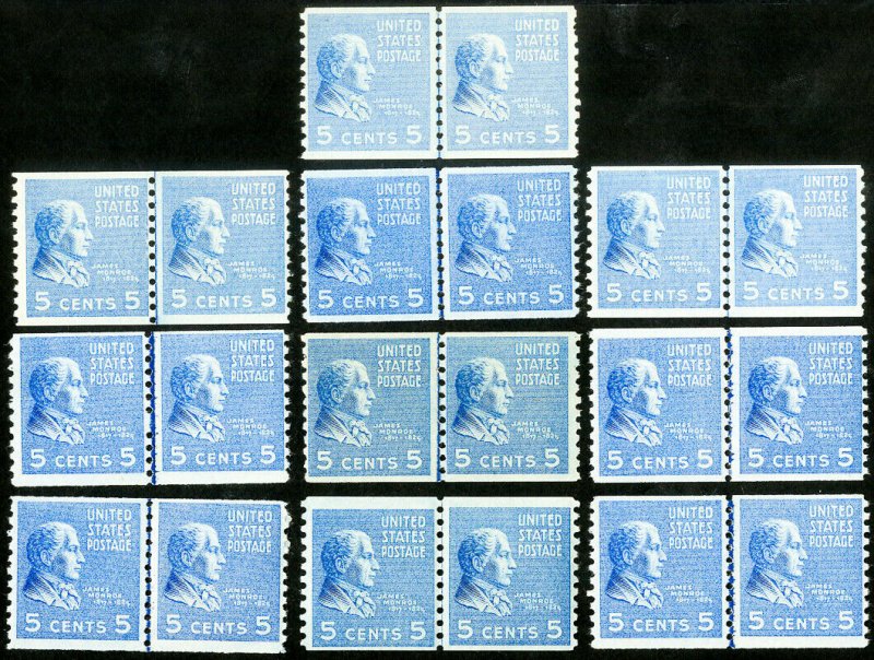 US Stamps # 845 MNH F-VF Line Pairs Lot of 10 Scott Value $275.00