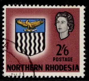 NORTHERN RHODESIA QEII SG85, 2s 6d lake-brown, FINE USED.