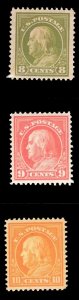 MOMEN: US STAMPS #414-416 MINT OG H VF/XF LOT #78370