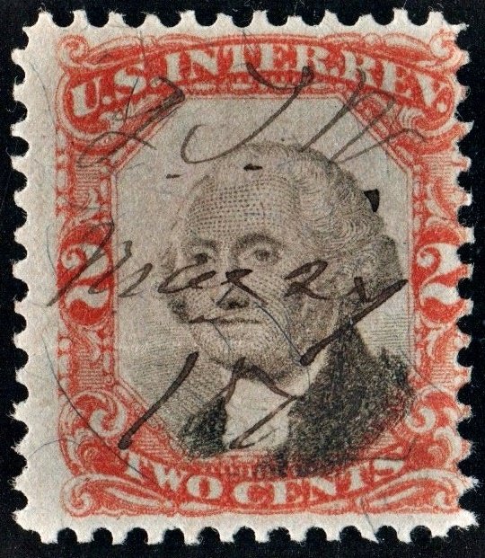 R135 2¢ Third Issue Documentary Stamp: Black Shift (1871) Used