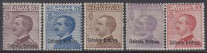 Italy Eritrea n. 33+38+39+48+123 MH* - cv 295$