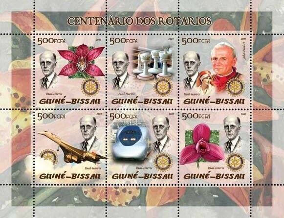 Guinea - Bissau 2005 - 100th Anniversary Rotary (also Pope, Concorde, chess)