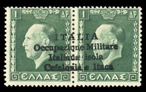 Italian WWII Occupation, Cefalonia & Ithaca #Sass. 40 Cat€400, 1941 1+1d gr...