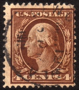 1911, US 4c, Washington, Used, Sc 377