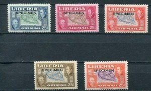 Liberia  1952 Specimen Overprint in Black  MH  face value 5x25c 4696