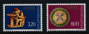 Yugoslavia 1289-90 MNH EUROPA, Art, Bowl, King Matthias