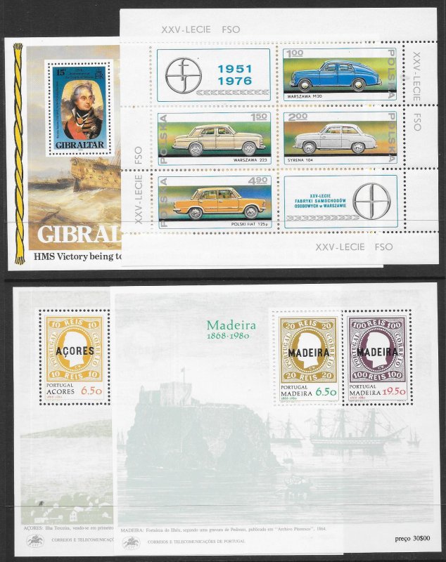 WORLDWIDE (157) Souvenir Sheets Mostly MNH Very Few CTO or Litely Hinged