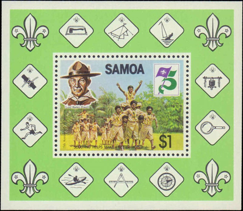 Samoa #575-578a, Complete Set(5), 1982, Scouts, Never Hinged