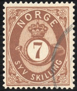 Norway Stamps # 21 Used VF Scott Value $72.00