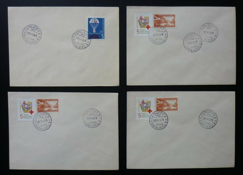 Yugoslavia Bosnia Sarajevo - 4 Red Cross Covers ! N8