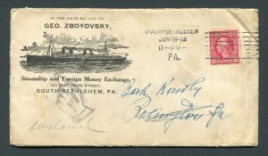 1914 Steamship and Foreign Money Exchange - South Bethlehem, Pennsylvania - RTS