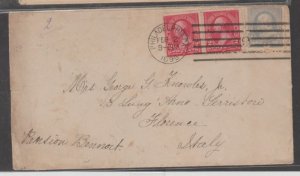 U.S. Scott #246-248 5-Cent Cover - 2 Feb 1895 Philadelphia PA to Florence Italy