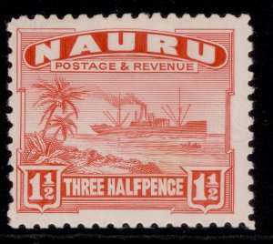 NAURU GV SG28B, 1½d scarlet, M MINT.