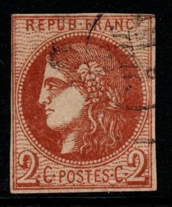 FRANCE SG152 1871 2c RED-BROWN USED