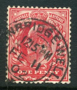 BRITAIN;  Early 1900s Ed VII issue fine used 1d. value + fine POSTMARK