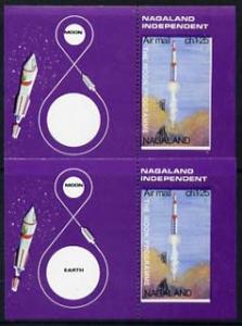 Nagaland 1969 The Moon programme 1ch25 m/sheet x 2, both ...