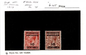 Great Britain, Postage Stamp, #403-404 Mint LH, 1917 Offices Morocco (AB)