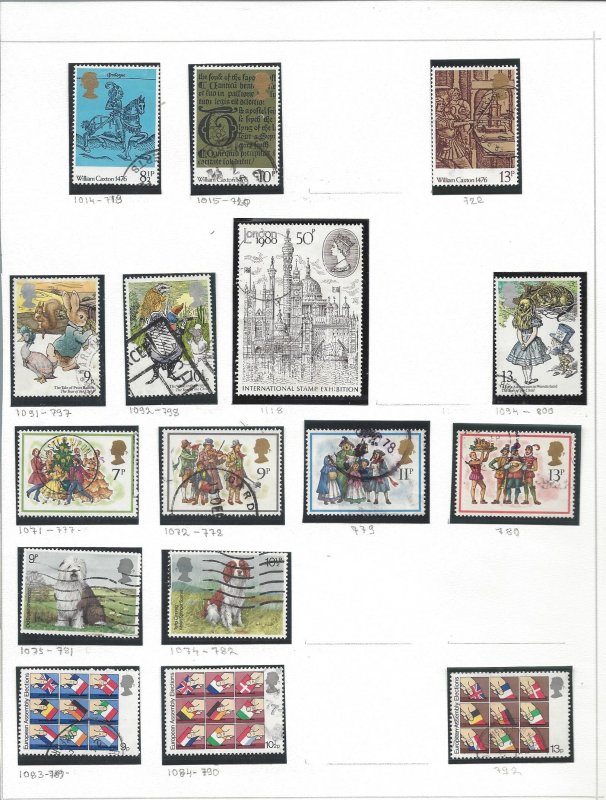 Great Britain - 12ea Album Pages with mostly OGNH -  See Scans